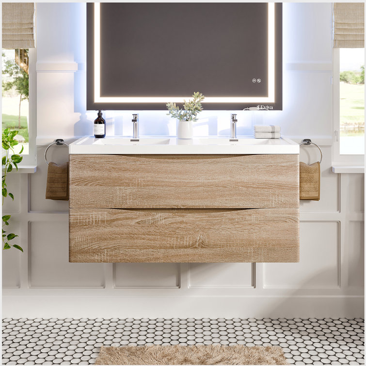 Latitude Run® 48'' Wall Mounted Double Bathroom Vanity with